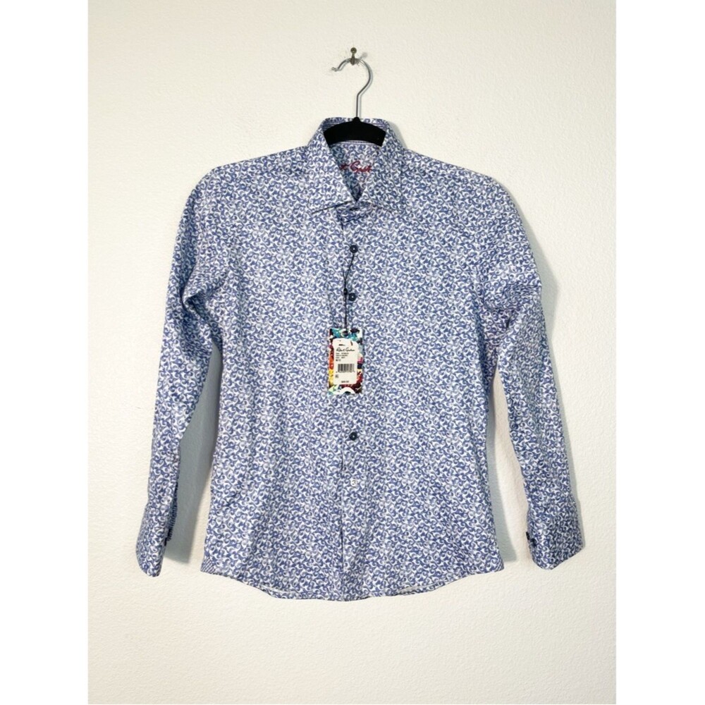NWT Robert Graham Boys Long Sleeve Print Button Down Shirt Size Medium 10-12
